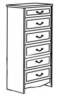 Madison 6 Drawer Chest w\/5 Equal Size Drawers & Smaller Top Drawer, 36"W